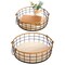 2 Pack Round Wire Baskets with Handles, Metal Storage Trays for Home Decor (2 Sizes)